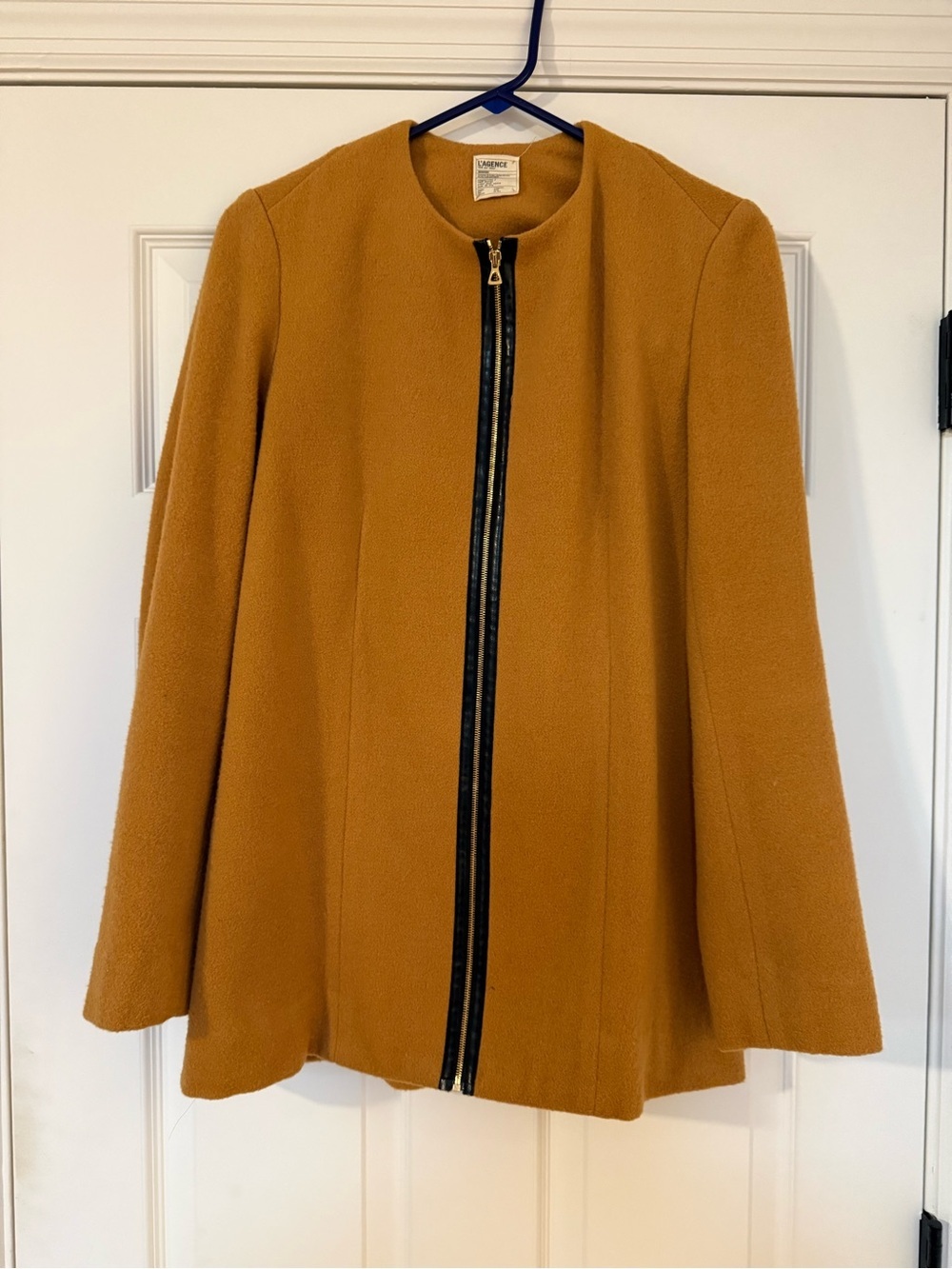 L’Agence Wool Blend Zip Up Jacket Blazer Mustard Gold Yellow size 2